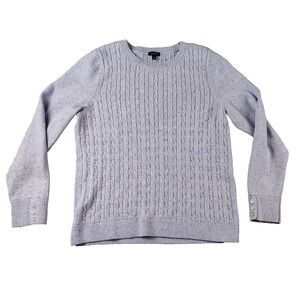 Talbots‎ XL Purple Women's Cable-Knit Sweater Long Sleeve Button Accent Crew